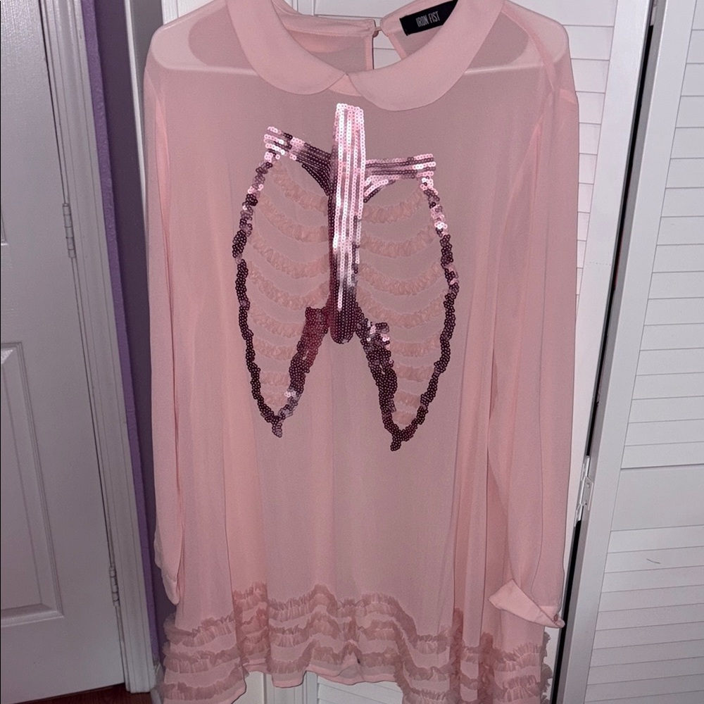 LAST CALL Iron Fist Light Pink Blouse